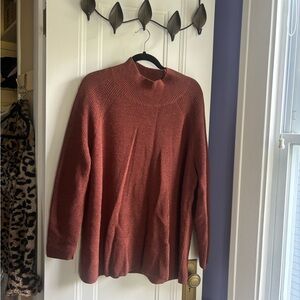 Eileen Fisher Raglan Sleeve Merino Wool Turtleneck Sweater